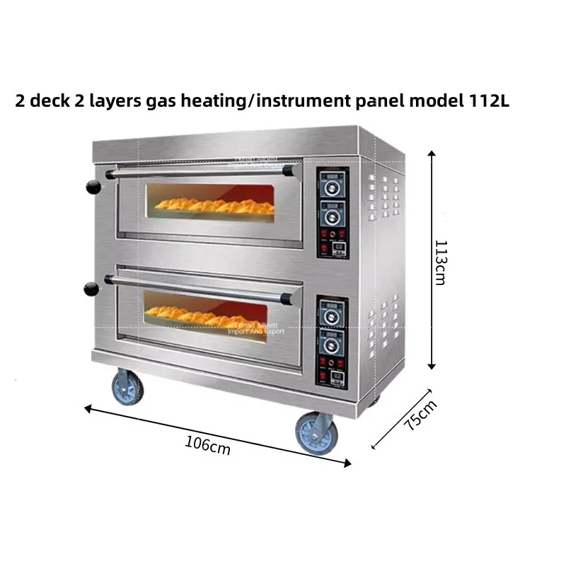 Professional Baking Machinery Manufacturer Commercial Two Deck Pizza Bread Baking Oven