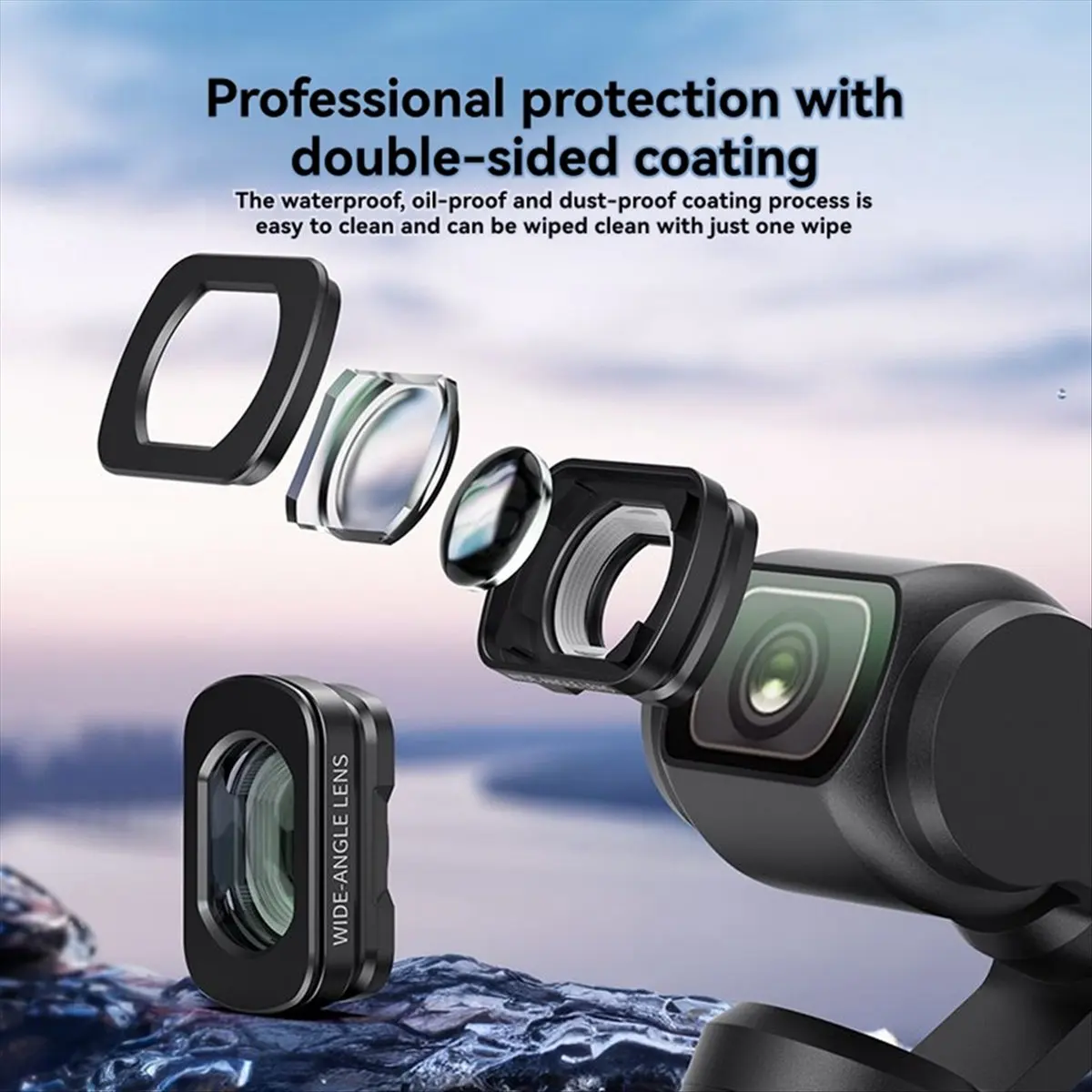 Magnetic Enlarged Wide-Angle Filter for Pocket 3 Accessories Protection Action Camera Lenses Double-Sided HD Filters
