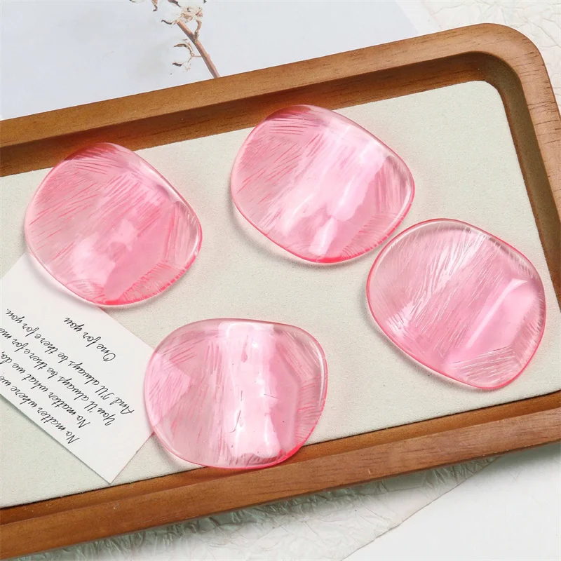 Freies verschiffen 30 teile/los rosa farbe druck geometrie Unregelmäßige oval form acryl perlen diy schmuck zubehör