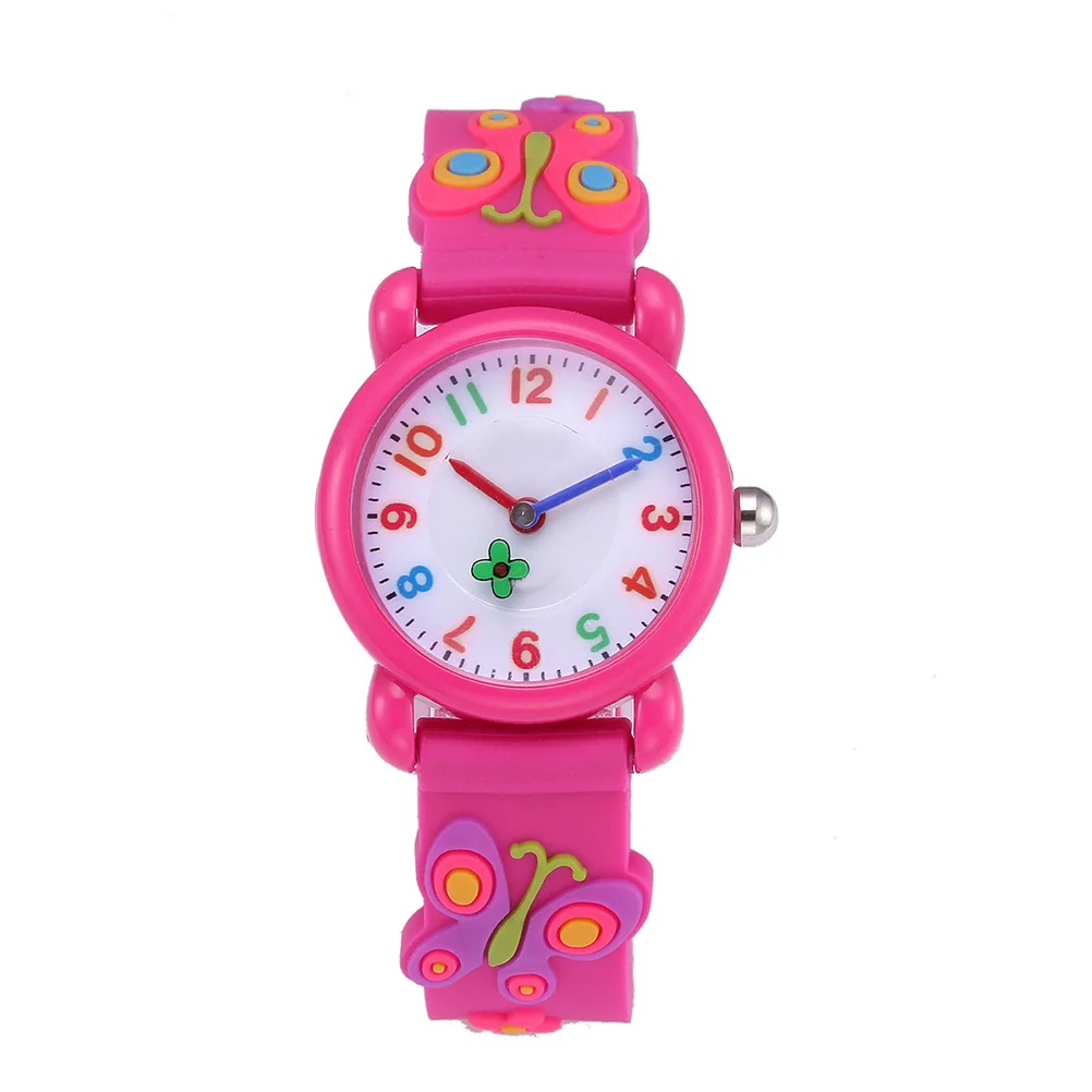 Adorable Watch Silicone Cartoon Design Comfortable Strap Precise Timekeeping Birthday Present for Rosy