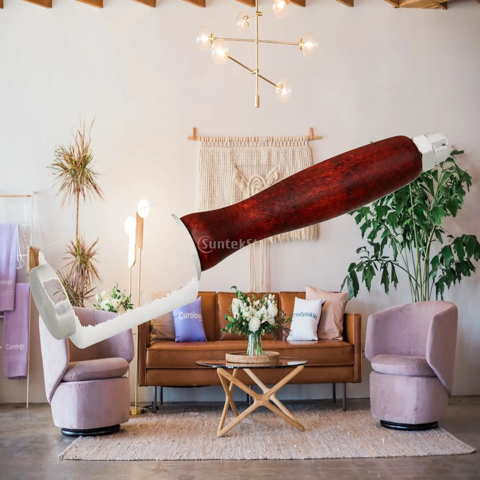 Leather Mallet with Nylon Head Shock-Resistant Leathercraft Mallet with Wood Handle Striking Tool Ergonomic Comfortable
