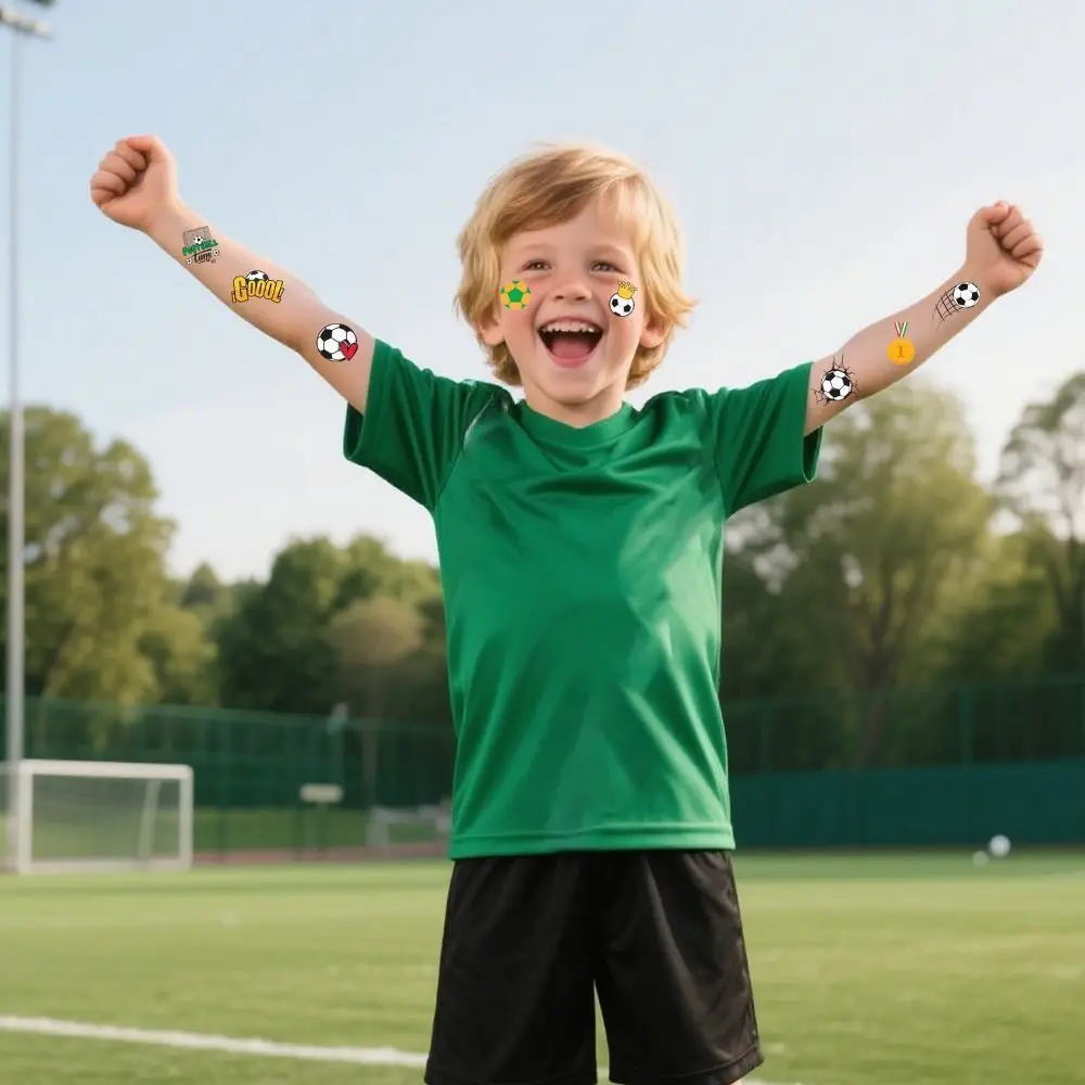 10Pcs Fashion Waterproof Football Sticker Removable Skin Safe Cartoon Sticker Temporary Tattoos Sticker Sports Event