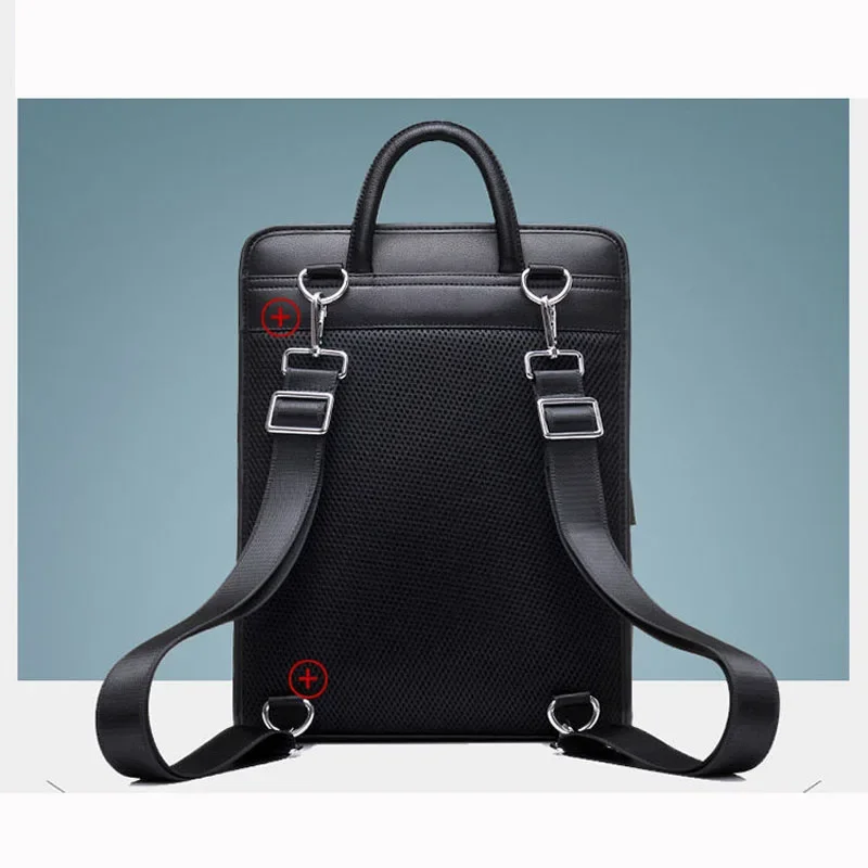 New Fashion Cowhide Genuine Leather Men Backpacks Real Natural Leather Student Backpack Luxury Brand Large Computer Laptop Bag