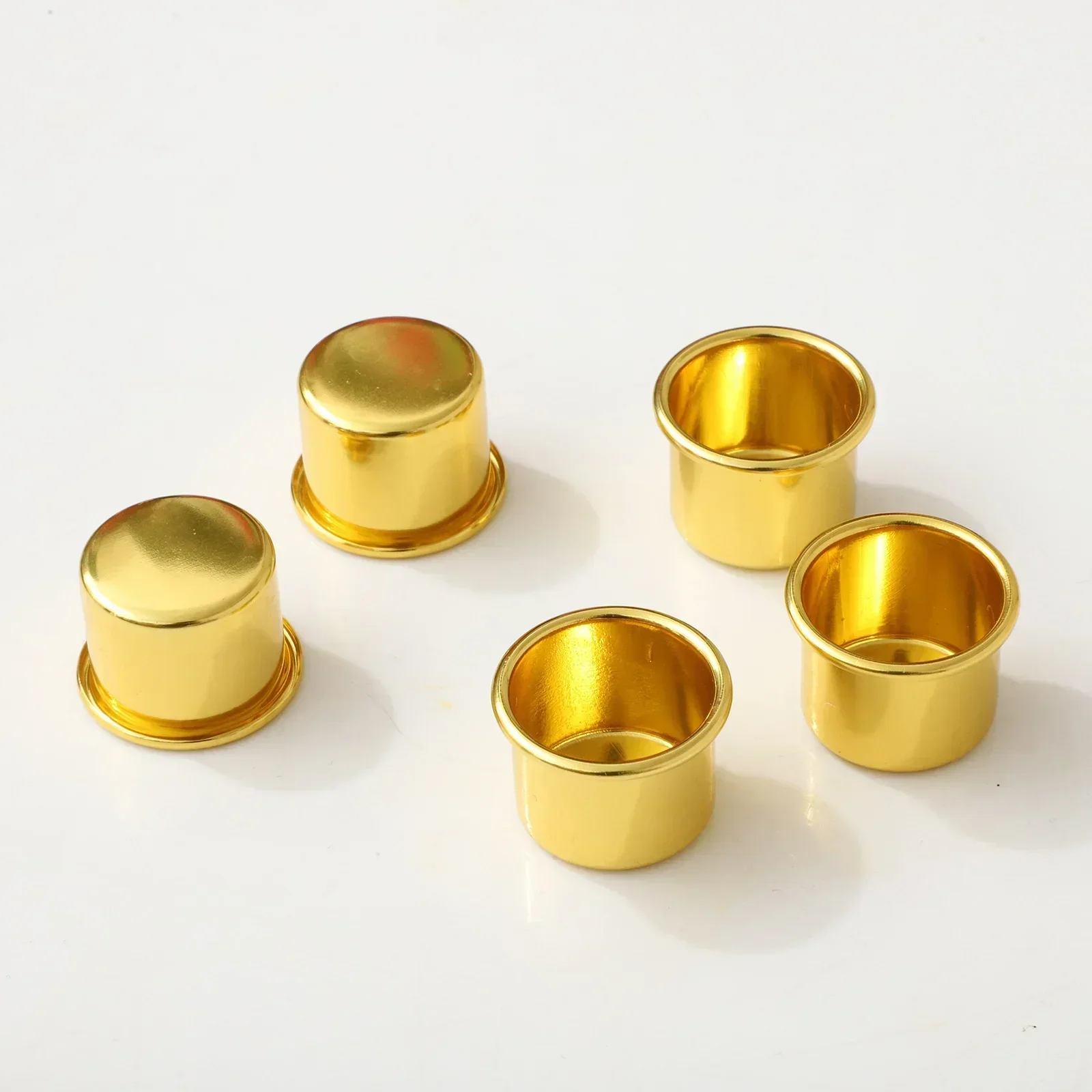 10Pcs Mini Runde Kerze Tasse Gold DIY Leuchter, Der Tablett Halter Container Zubehör Aluminium Home Party Decor Teile
