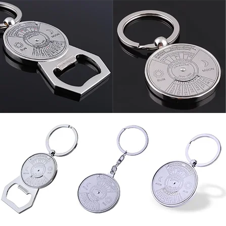 

50 Years Perpetual Calendar Unisex Keychain Hot Sell Metal Car Keyring Ornament Purse Charm Accessories Car Keychain Accessories