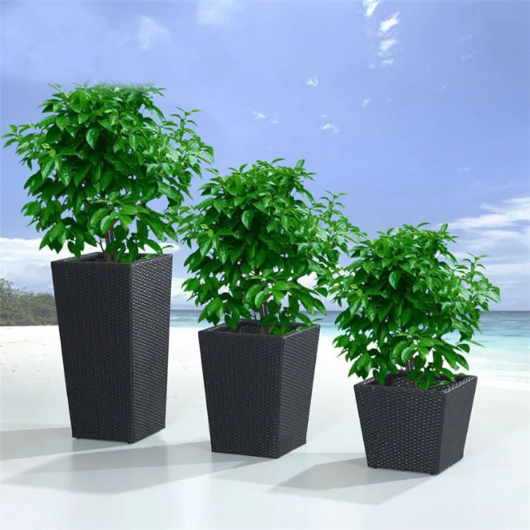 The product can be customized Outdoor planting of rattan weaving flower racks, balconies, flower pots, rattan art outdoor