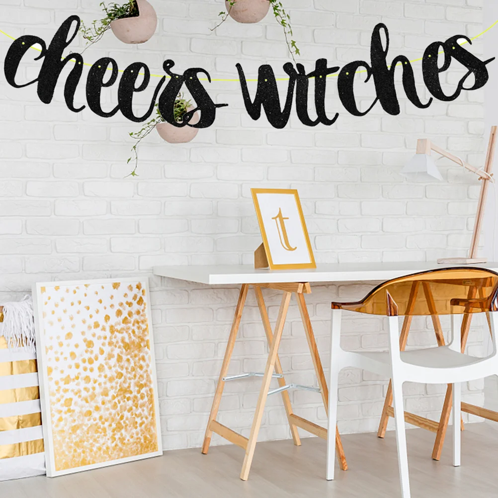 

1 set Halloween Cheers Witches Banner Set Decorations Easy Diy Indoor Outdoor Hanging Flags Haunted House Garland