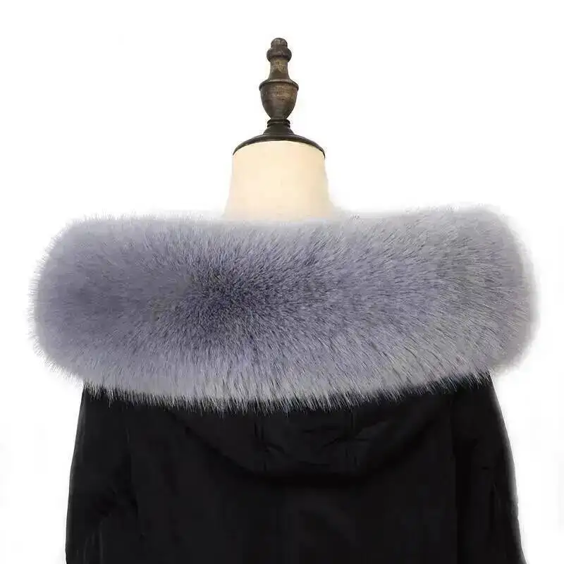 Women Faux Fox Fur Collar Shawl Furry Fur Scarf For Winter Coat Hood Fur Decor Collar Parkas Coat Fake Fur Collar Scarves view 5