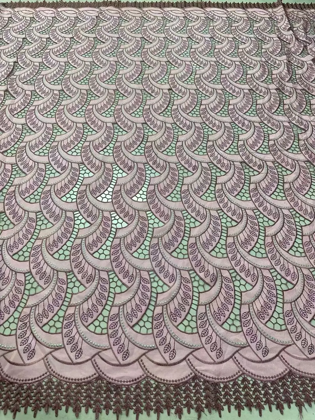 

5Yards Delicate Very Soft Cotton Laser Embroidery High Quality Swiss Lace Fabric Party Evening Dress NN1968_R