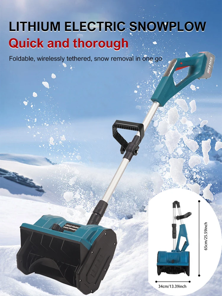 Quebra-neve elétrico sem fio, lançador de neve eficiente, segurança e conforto, soprador de neve portátil para bateria makita 18v (não bateria)