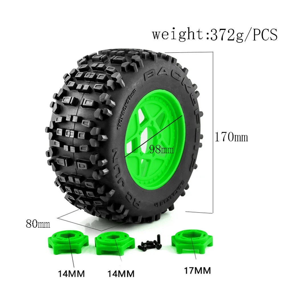 4Pcs 170mm 6.8inch Tires Set  RC Buggy Tires Wheels Universal for ARRMA Traxxas HPI TAMIYA Kyosho 1/8 1/10 RC Car Upgrade Parts