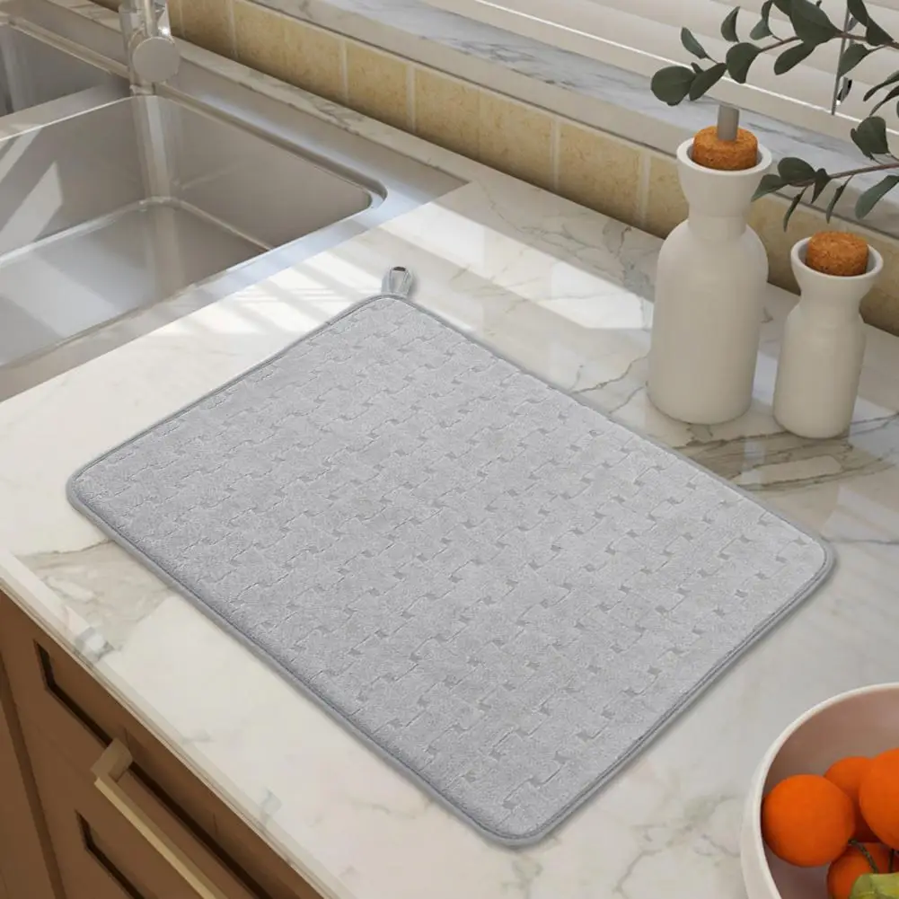 Non-slip Dish Drying Pad Absorbent Dish Drying Mat Absorbent Microfiber Dish Drying Mat for Kitchen for Tableware for Draining