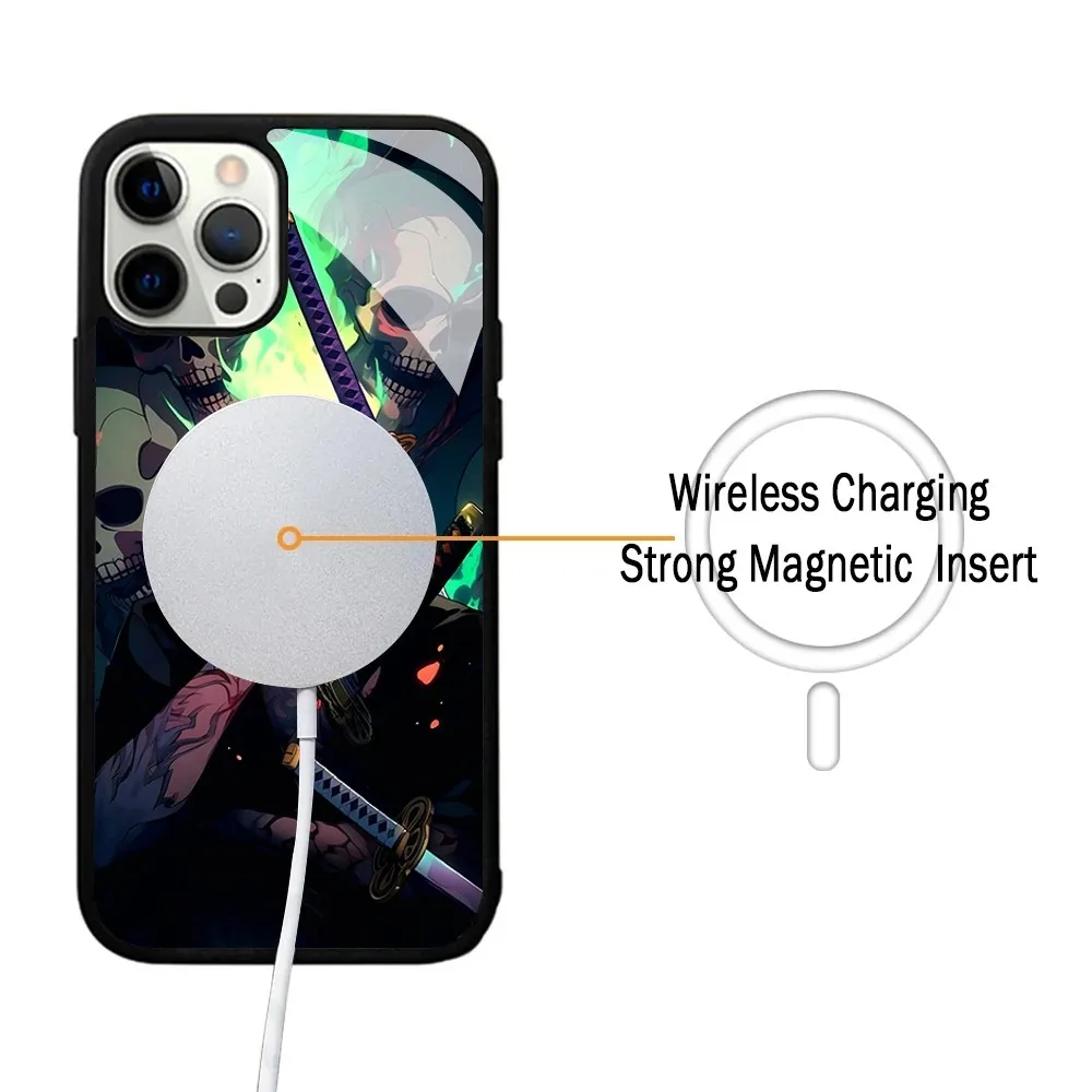 O-One Anime P-Pieces Phone Case For IPhone 15 14 13 Pro Max 11 12 Mini Alex Mirror For Magsafe Wireless Charging Cover