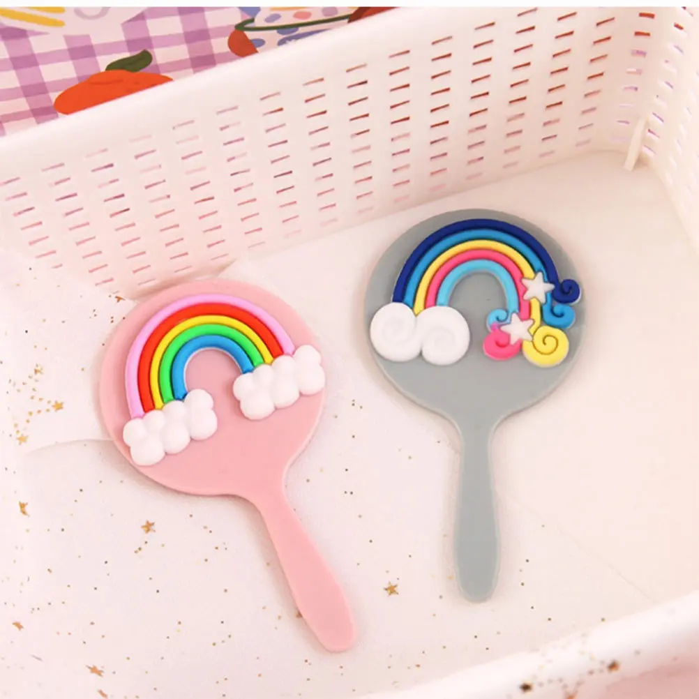 Handheld Makeup Mirror Ergonomic Smooth Grip Portable for Women Travel Bathroom Dressing Table Beauty Vanity Essential