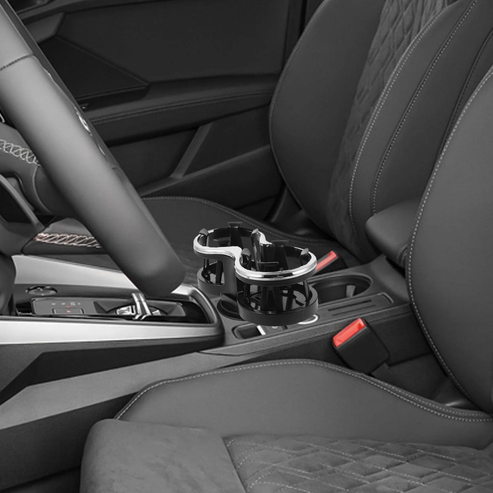 

Dual Hole Car Cup Holder ABS Lightweight Drinks Holder Universal Fit for Vehicle Truck SUV Non Beverage Stand