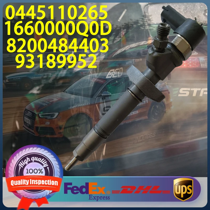 

0445110265 1660000Q0D 93189952 8200484403 Common Rail Injector For Nissan Primastar Opel Movano Vivaro Renault Master 2.5 Engine