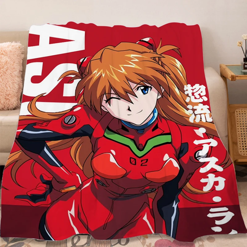 Anime Blanket A-Evangelions Sofa Winter Fluffy Soft Blankets Winter Microfiber Bedding Warm Knee Bed Fleece Camping Nap Blanket