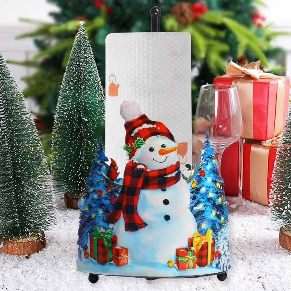 

Snowman Paper Towel Holder Christmas Themed Paper Towel Holder Festive Christmas Paper Roll Holder Santa Snowman for Kitchen