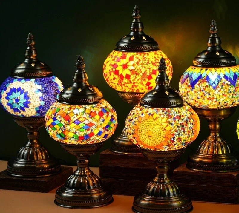 

New Moroccan Style Handmade Mosaic Retro Creative Night Light Bedside High-end Room Decoration Gift