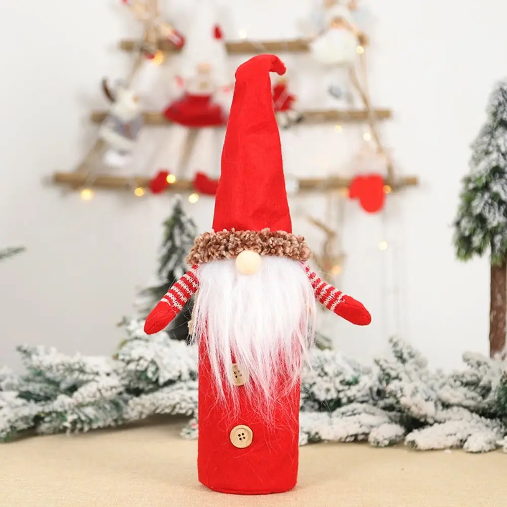 Faceless Elderly Faceless Doll Wine Cap Non-woven Reusable Christmas Wine Bottle Cover Santa Exquisite Wine Bottle Bag