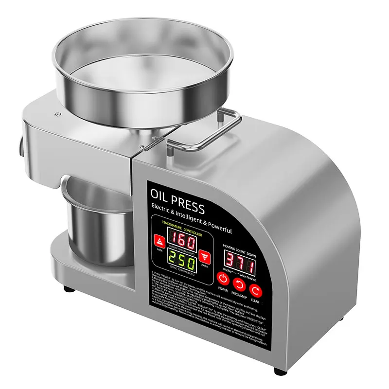 SIHAO 2-in-1 Automatic Oil Press Machine 304 Stainless Steel Cold Hot Press for Home Business Electric Oil Expeller for Peanut