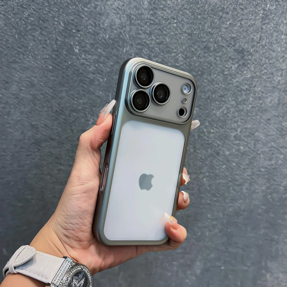 Funda de Teléfono de Lujo Translúcida a Prueba de Golpes para iPhone 17 13 15 16 14 Pro Max 17Pro 16Pro, Carcasa con Revestimiento fundas de Aire, Parte Trasera Mate