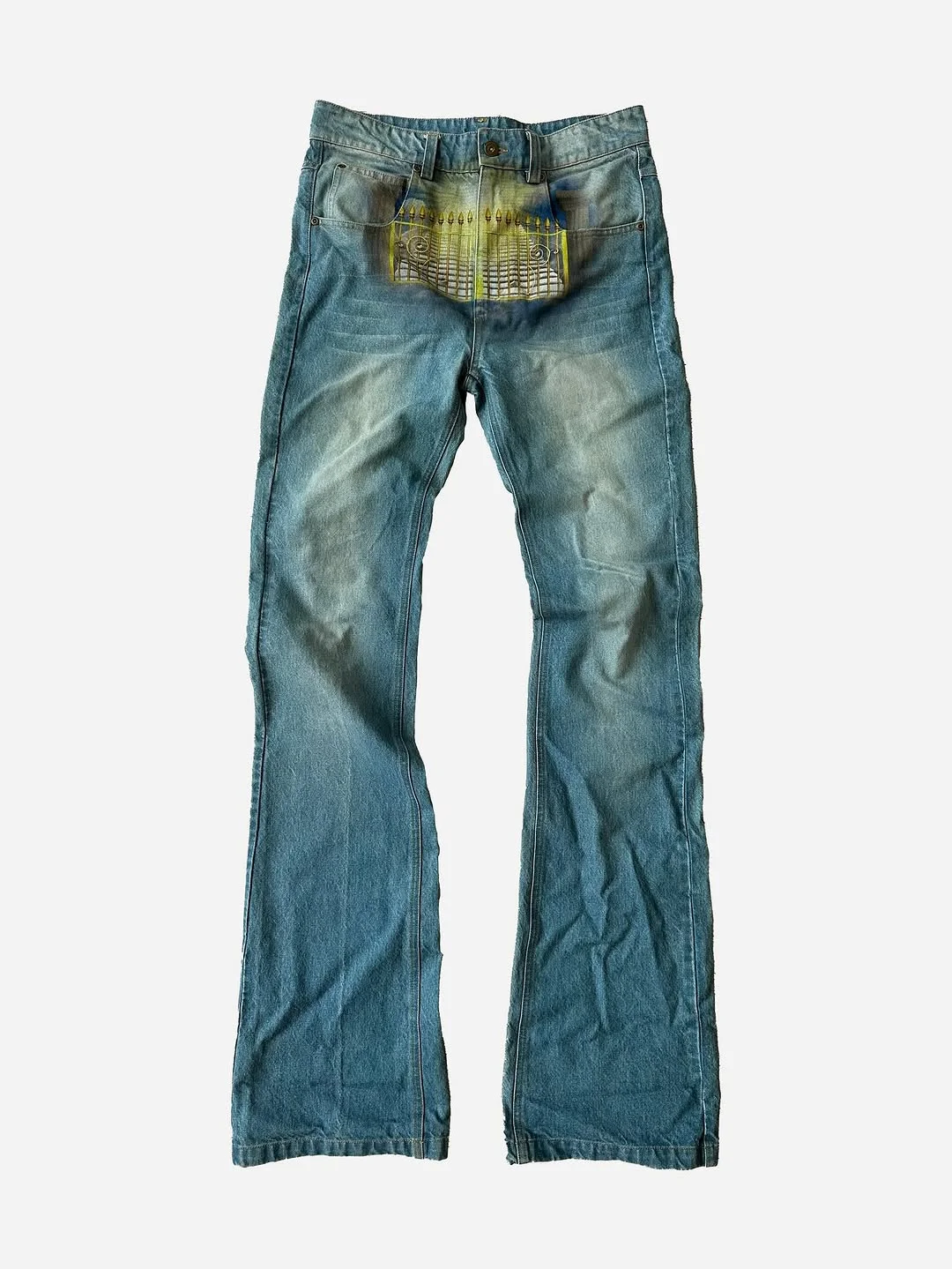 

Y2K Vintage Men's Fashion Print High Waited Jeans Woman Street Harajuku Baggy Jeans Women Clothing Casual Straight Denim Pants