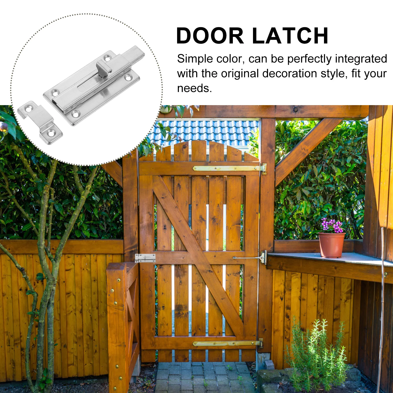 

2 Sets Stainless Steel Security Locks Side Bolt Sliding Latches Corrosion Resistant Durable Locks For Home Safety Double Head