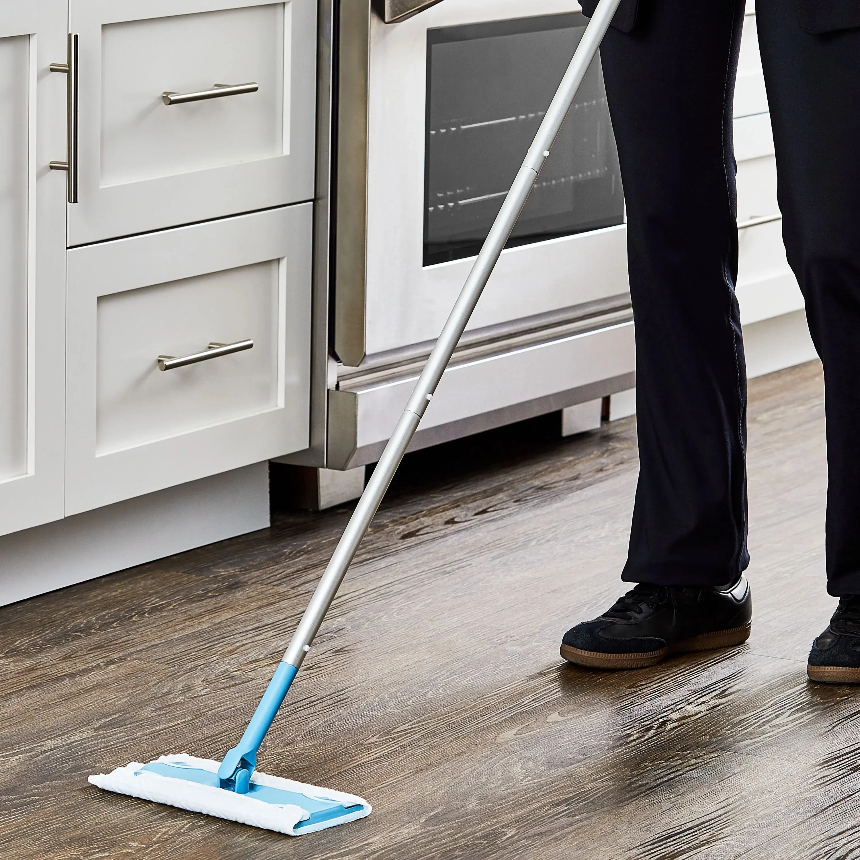 Kit varredor de esfregão seco e úmido, (1 kit de esfregão, 10 recargas de almofada)