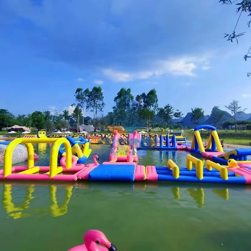 Outdoor Rainbow Theme Inflatable Water Sport Games Beach Giant Floating Unicorn Inflatable Aqua Park for Kids
