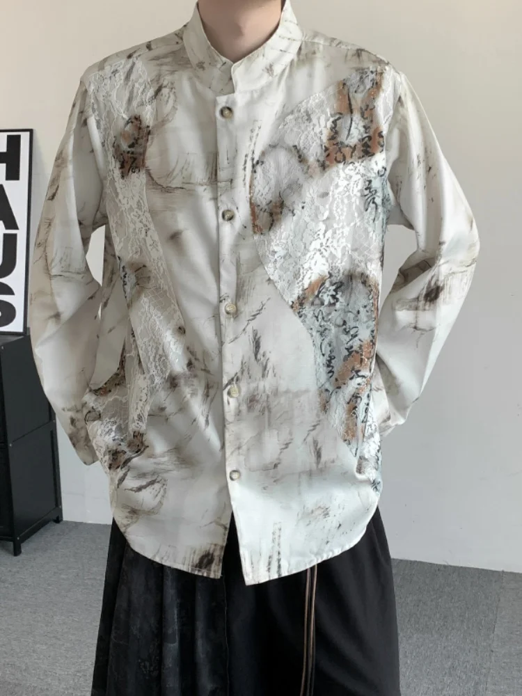 

Новая китайская мужская рубашка с длинным рукавом, премиум-класса, в стиле ретро, с пэчворком, куртка-жакет, улучшенная версия 2025 года, в стиле Тан, Ханьфу