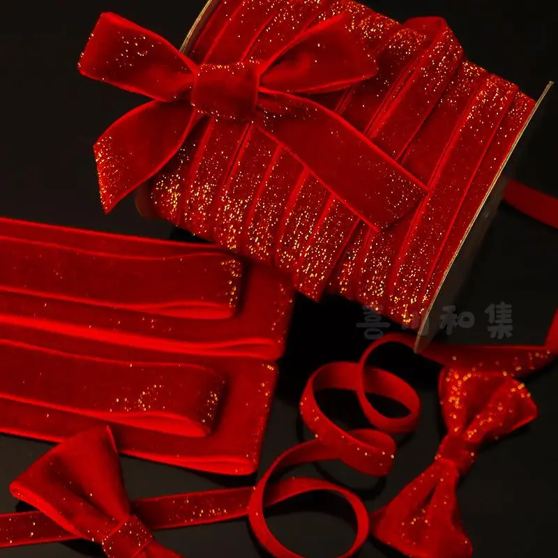 1M/roll Dark Red Velvet Ribbon DIY Christmas Wedding Party Decoration Handmade Gift Box Wrapping Ribbon bows tie 6-38mm