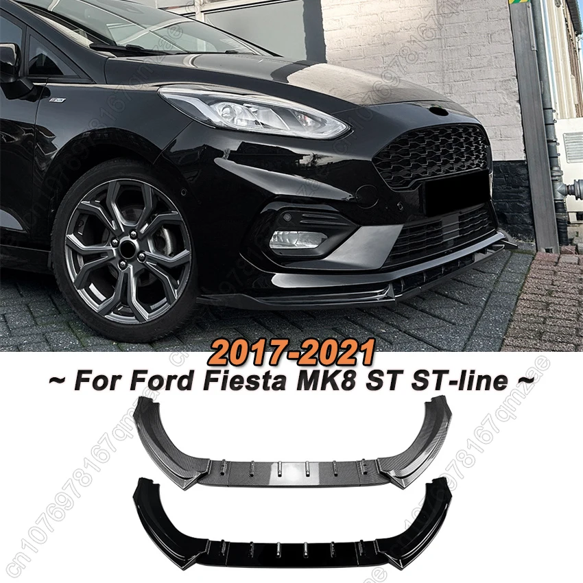 Para-choque dianteiro do carro spoiler lábio inferior queixo divisor lâmina para ford fiesta mk8 st st-line 2017-2021 guarda capa corpo kits