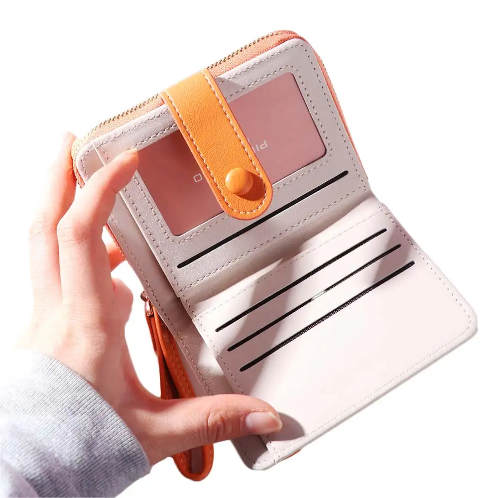 

Мини-кошелек с цветочным принтом, многофункциональная сумка на молнии, короткий кошелек из искусственной кожи, ID кредитной карты, корейский Ins Fashion