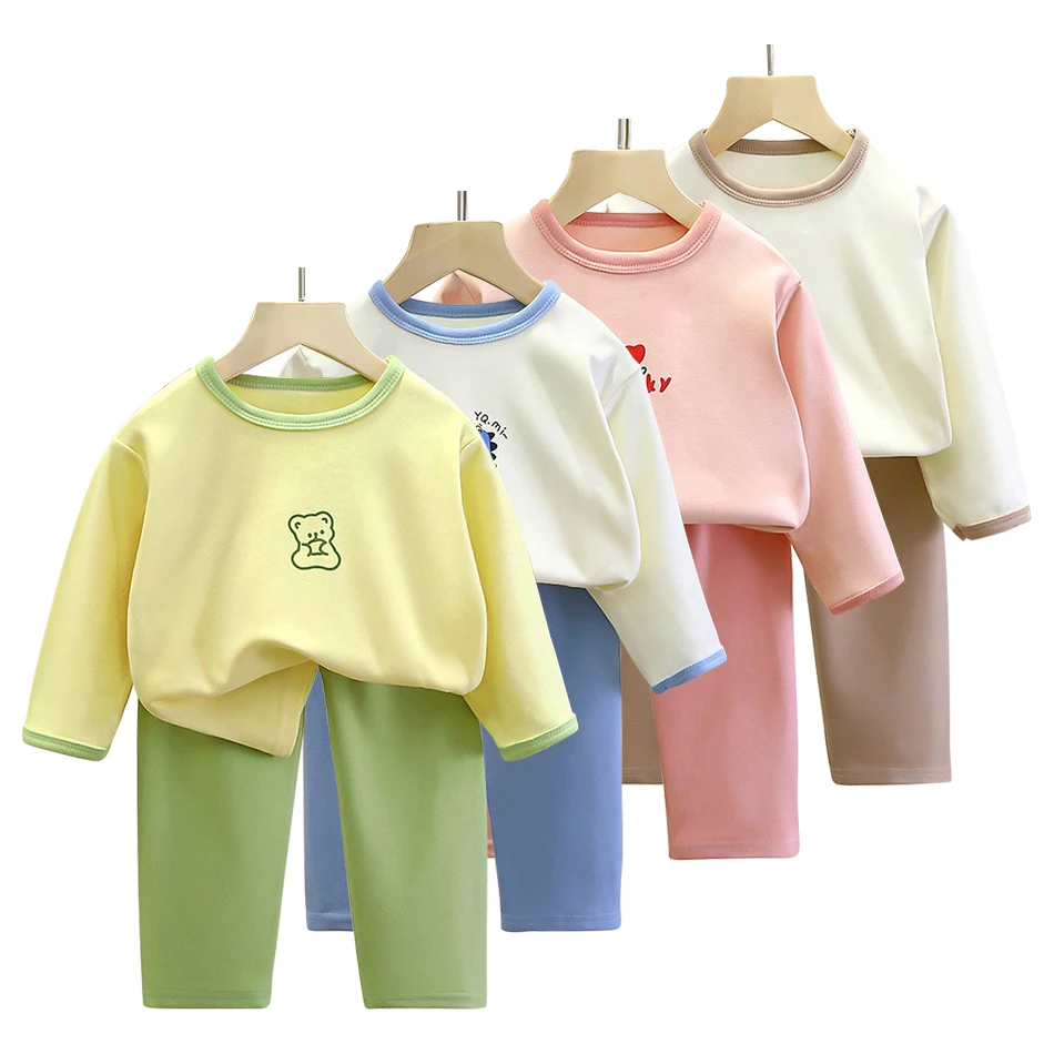 

Cozy and Warm Kids Pajama Set Boys and Girls Autumn and Winter Fleece Comfort Soft Sleepwear Kids Home Wear Casual Sleepwear