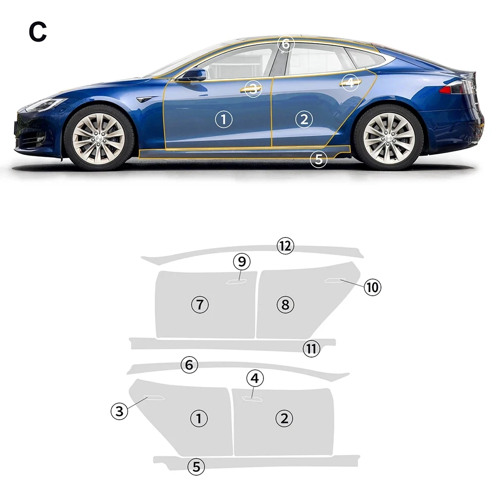 Car Exterior PPF Paint Protection Film for Tesla Model 3 Y X S 2016-2023 Car Engine Bumper Door Transparent Protective stickers