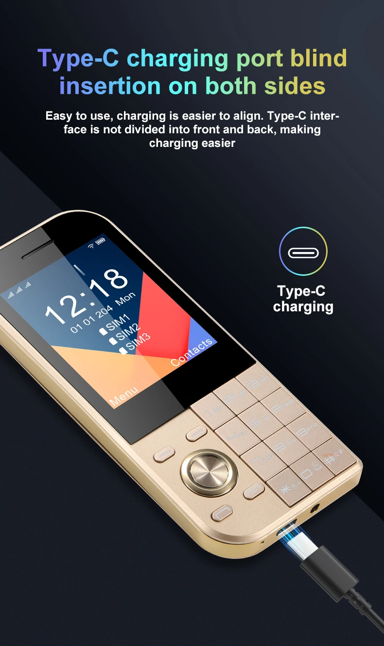 Ultra Slim Mini Size Cute Pocket Mobile Phone Big Screen Triple SIM SOS Call Speed Dial Large Button New Disign Elderly Phone