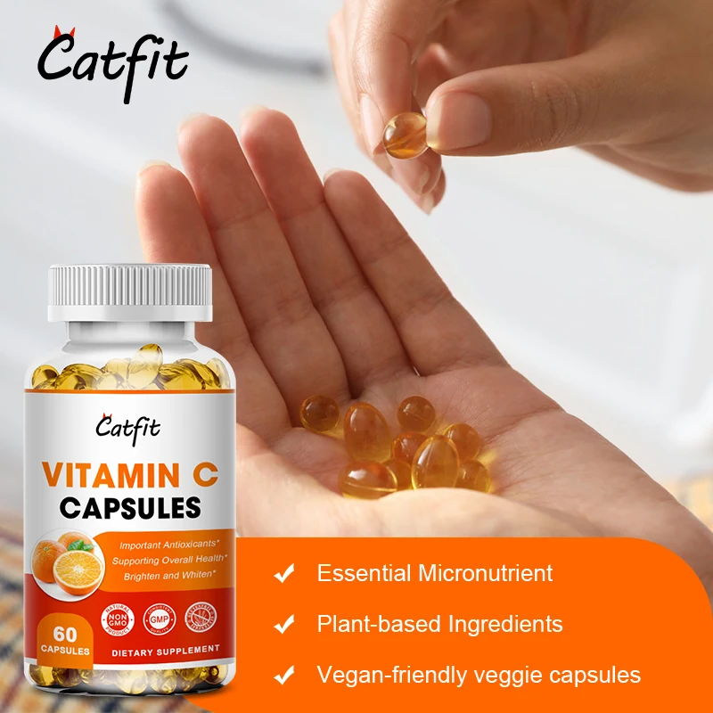 Catfit Vitamin C Capsule Immune System Support & Skin Health & Antioxidant Protection Skin cracking Care Health Food