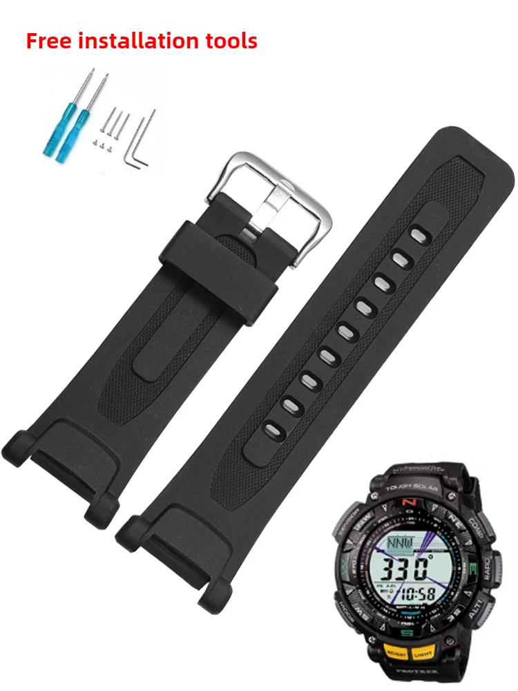 

Rubber Watch Strap Adapts To C-a-s-i-o PRG-240 PRG-40 PAG-40 Mountaineering Silicone Strap