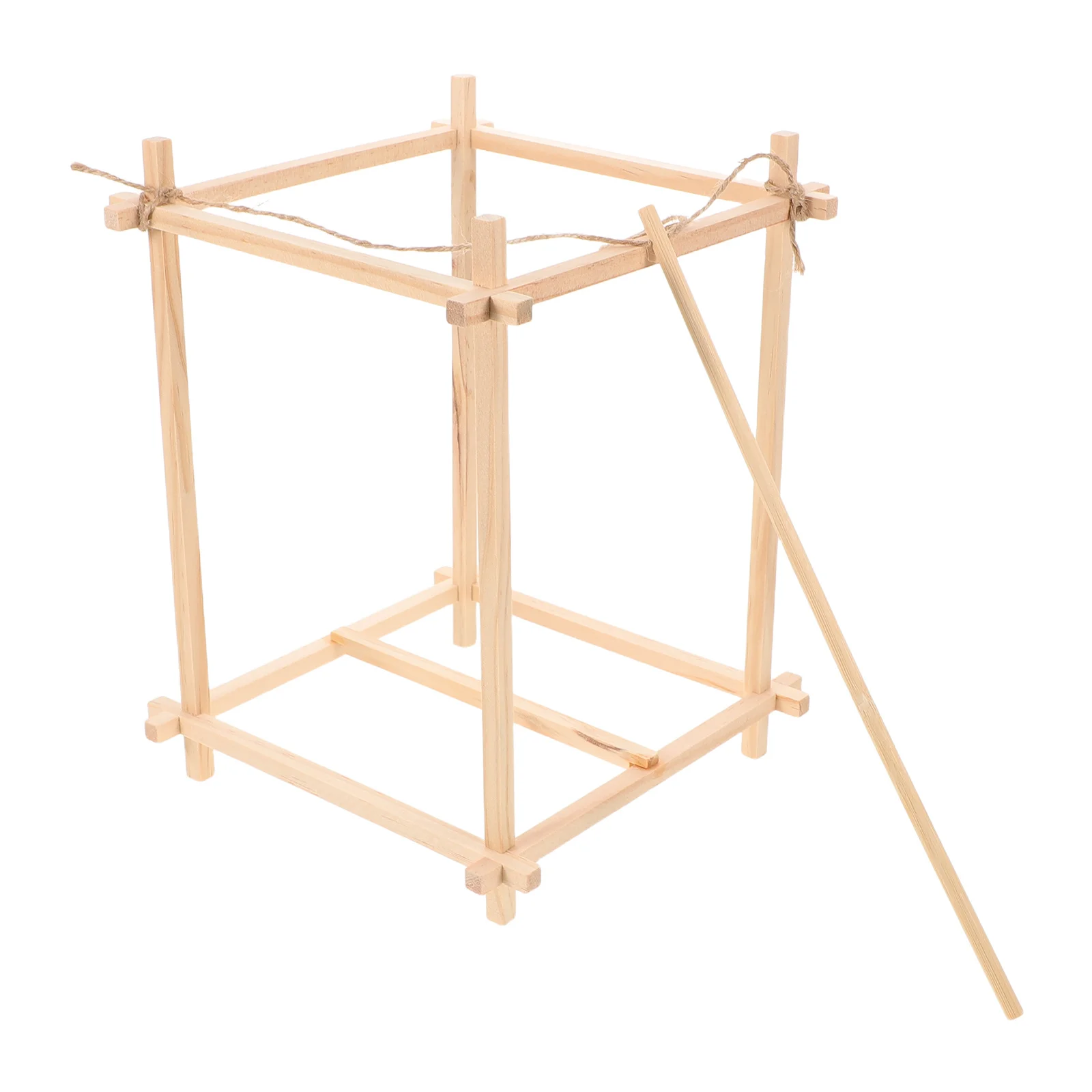 1Set Traditional Mortise Tenon Lantern Frame Unfinished Wooden DIY Lantern Making Kit Handmade Craft Supplies Festival Party