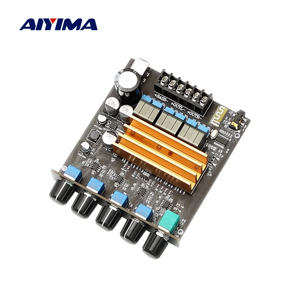 AIYIMA New TPA3221 Subwoofer Amplifier 2.1 HiFi Audio Board Amplificador Bluetooth 5.0 Power Amplifiers High power 2x100W+200W