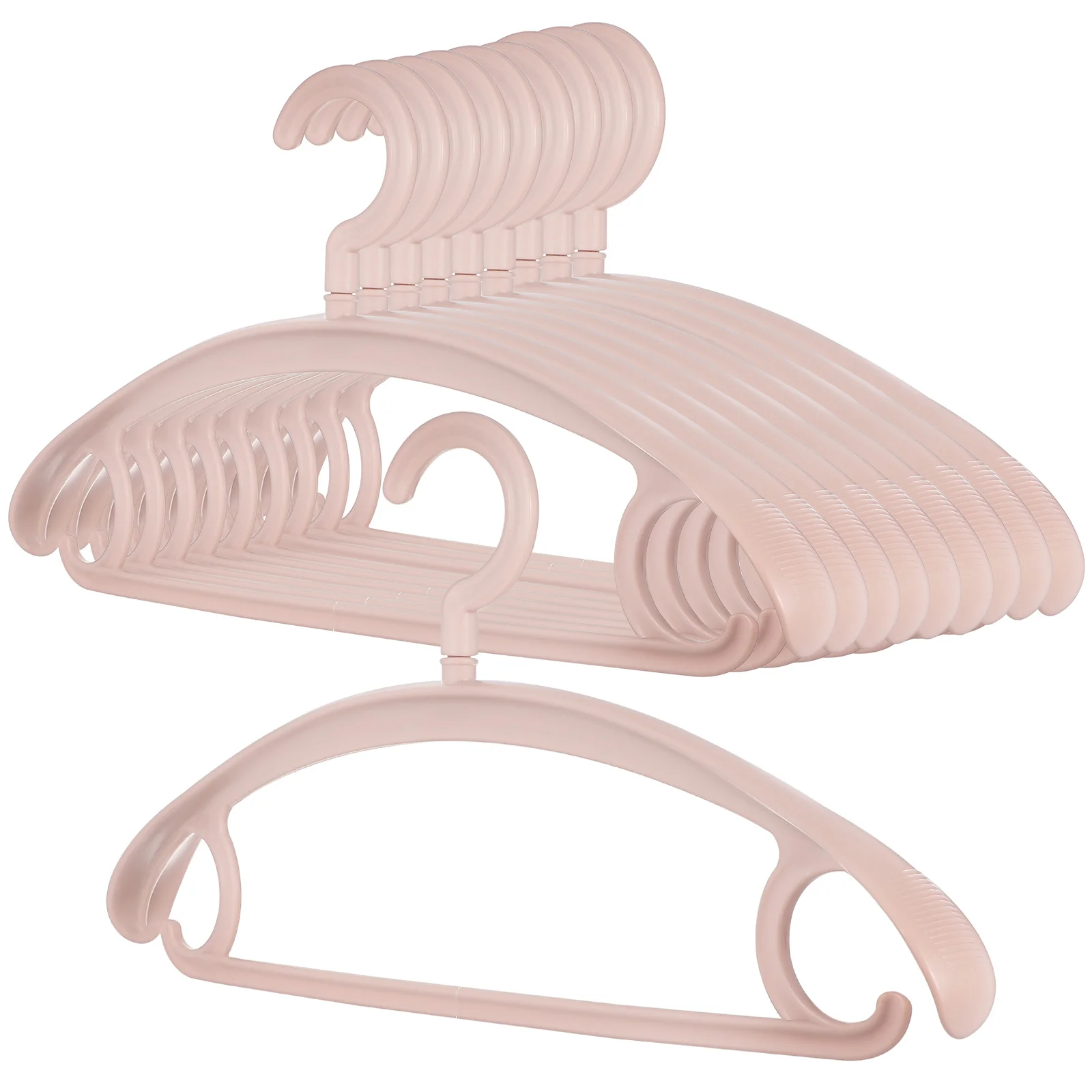 

10pcs Anti-Slip Clothes Wide Design No Shoulder Bumps Space Saving Stackable Heavy Duty Laundry Hangers Closet Organizer Garment