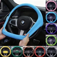 Non-Slip Silicone Steering Wheel Cover Summer Breathable Elastic Universal Fit 38cm Car Steering Wheel Protector Accessory