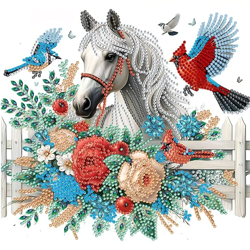 GATYZTORY 5D DIY Special Shape Diamond Painting Horse Animals Crystal Embroidery Mosaic Cross Stitch Kits Home Decor Handmade