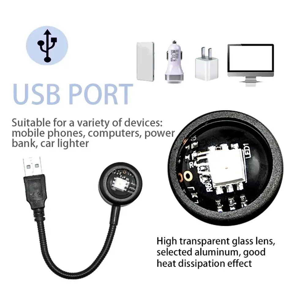 Led USB غروب الشمس مصباح العارض ديكور المنزل حفلة ليلة ضوء جو أضواء النيون لغرفة النوم غرفة المعيشة جدار التصوير - 4