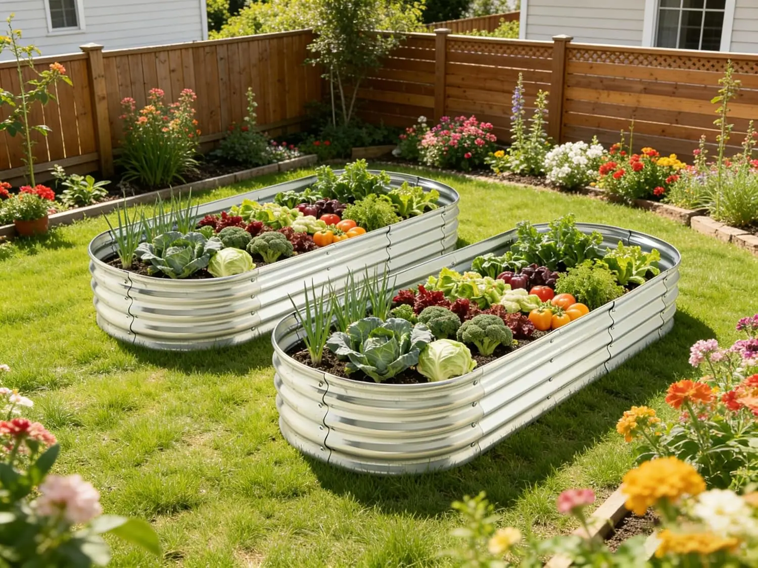 6 ft x 2 ft Metal Raised Garden Bed Elevated Planter for Vegetables Flowers Herbs (2 Pack)