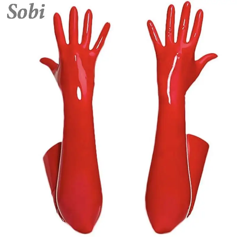 

Sexy Long Latex Gloves Patent Leather Gloves Adult Female Pole Dance Performance Gloves Halloween Cosplay Costume Accessories