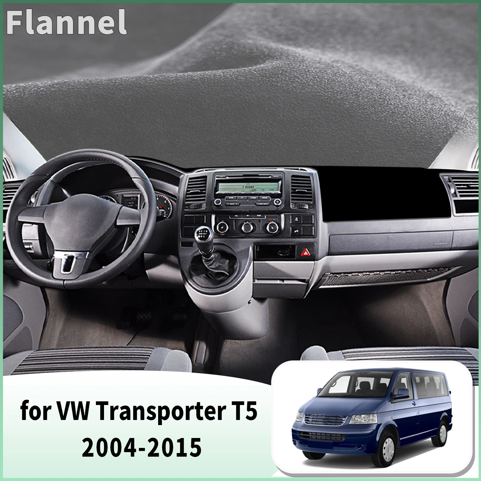 for VW Multivan Caravelle California Transporter T5 Dash Mat Dashboard Cover Dashmat Anti-Reflection Heat Insulation Sun Shade