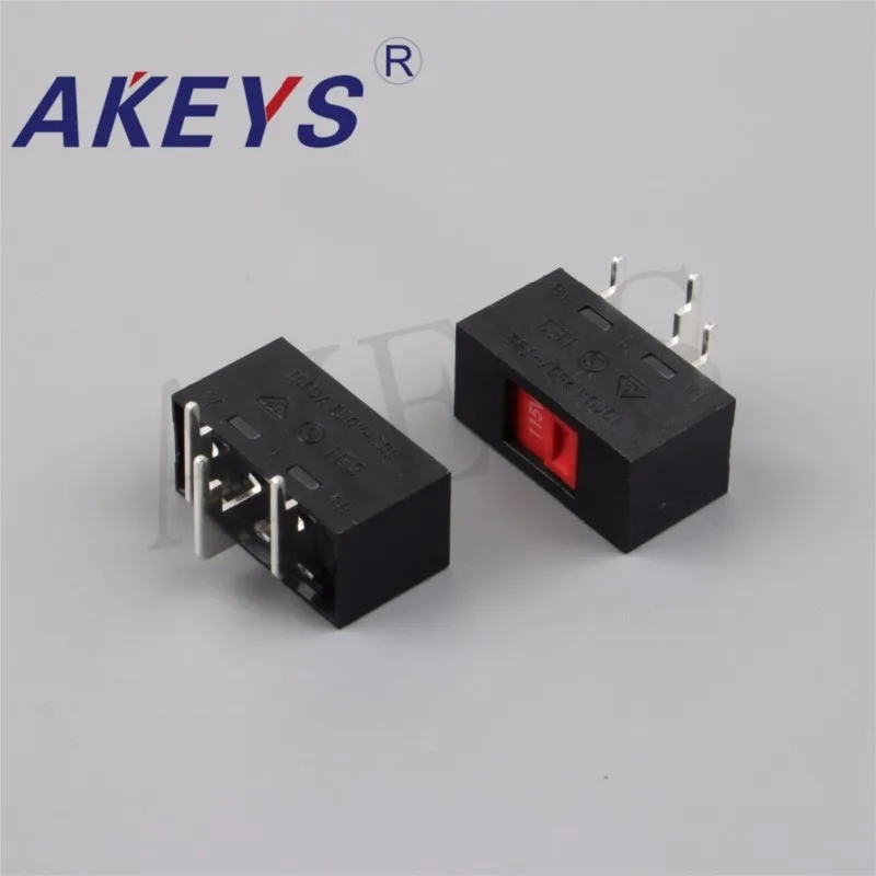 10PCS T85-IE3-A33 Change slide switch 230V-115V side insert 3 pin slide switch with iron frame