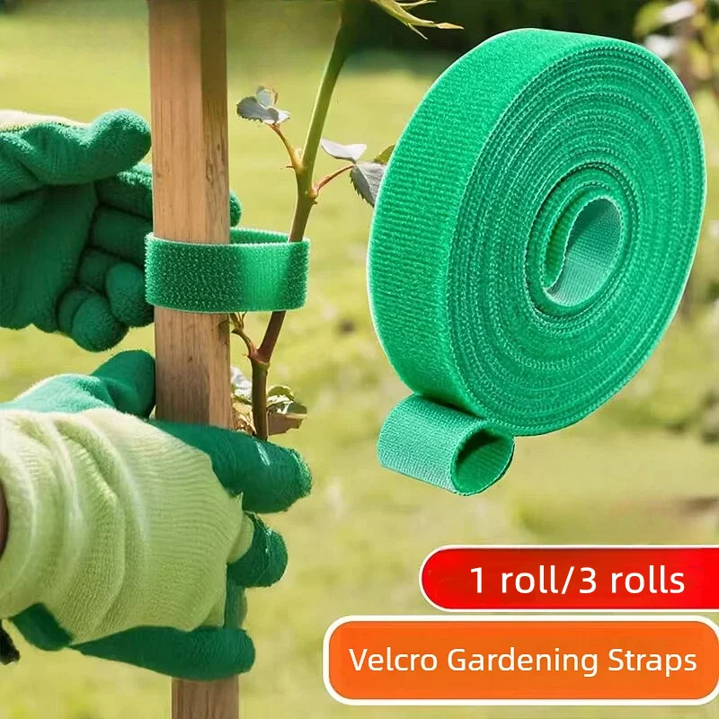 Reusable Adjustable Nylon Plant Ties Self Adhesive Hook Loop Garden Twine Plant Support Straps Cable Fastener Tape Strips
